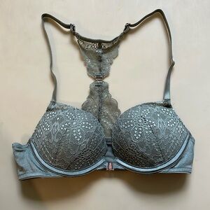 Green Victoria’s Secret Date Push-Up Front Closure Bra